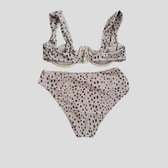 REVEL REY Spencer Cheetah Print Bikini SWIMSUIT Size LARGE - Picture 3 of 8